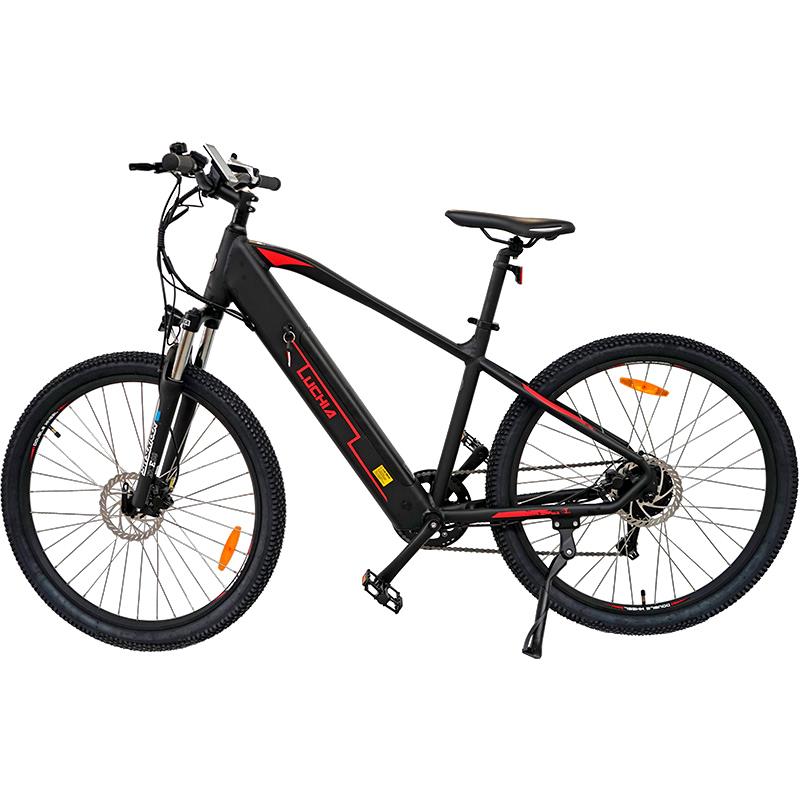 Bicicleta eléctrica MTB Spica roja 27,5" con frenos hidráulicos