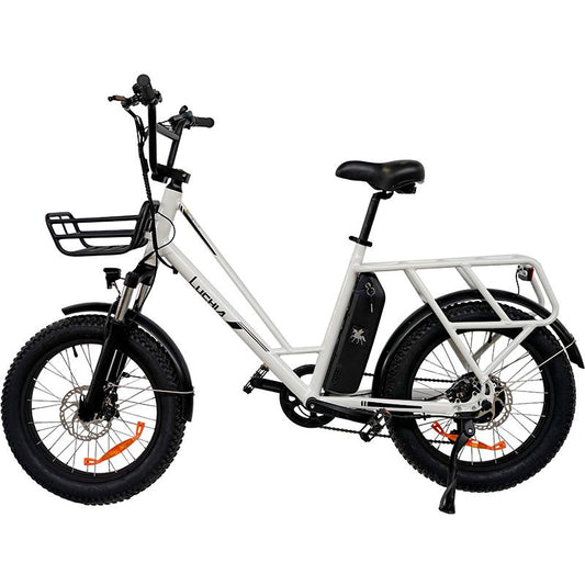 Fat ebike eléctrica tauro blanca 20" con frenos de disco