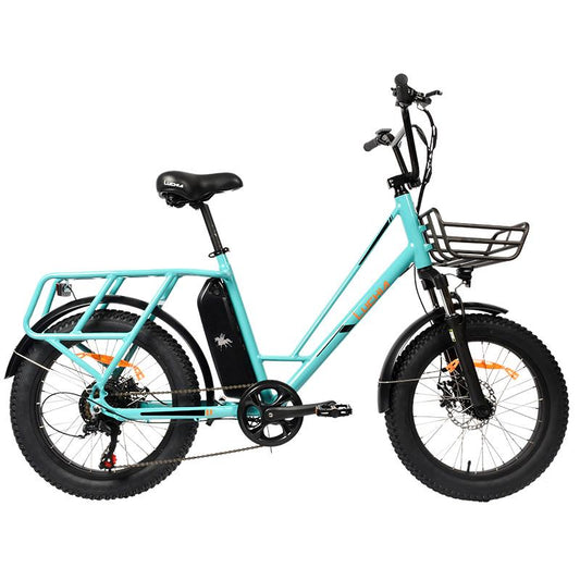 Fat ebike eléctrica tauro azul 20" con frenos de disco