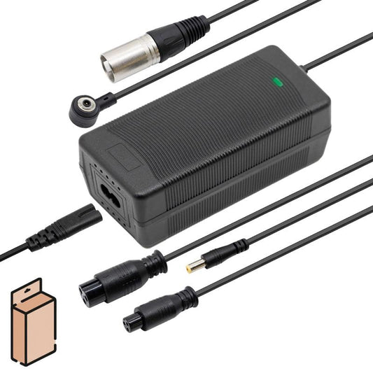 Cargador 36V (salida 42v) 2A con conectores X16/XLR/GX12/MI4 Pro (1st Gen)/DC cecotec