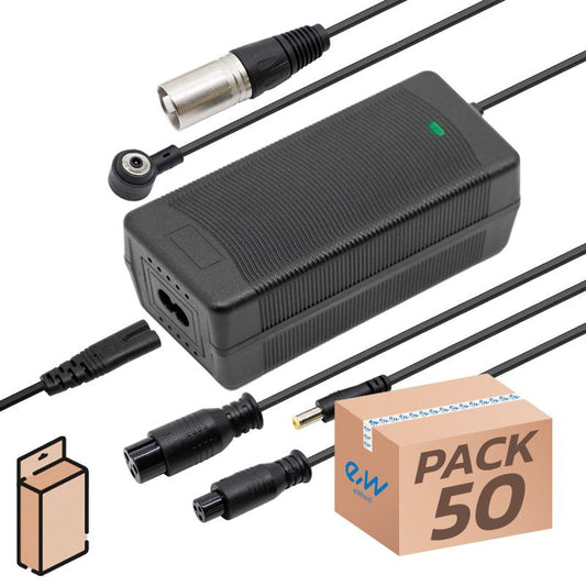 Cargador 36V (salida 42v) 2A con conectores X16/XLR/GX12/MI4 Pro (1st Gen)/DC cecotec - 50uds