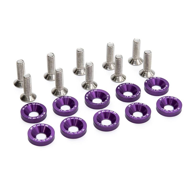 Arandela JDM violeta con tornillos M6x16  - 10uds